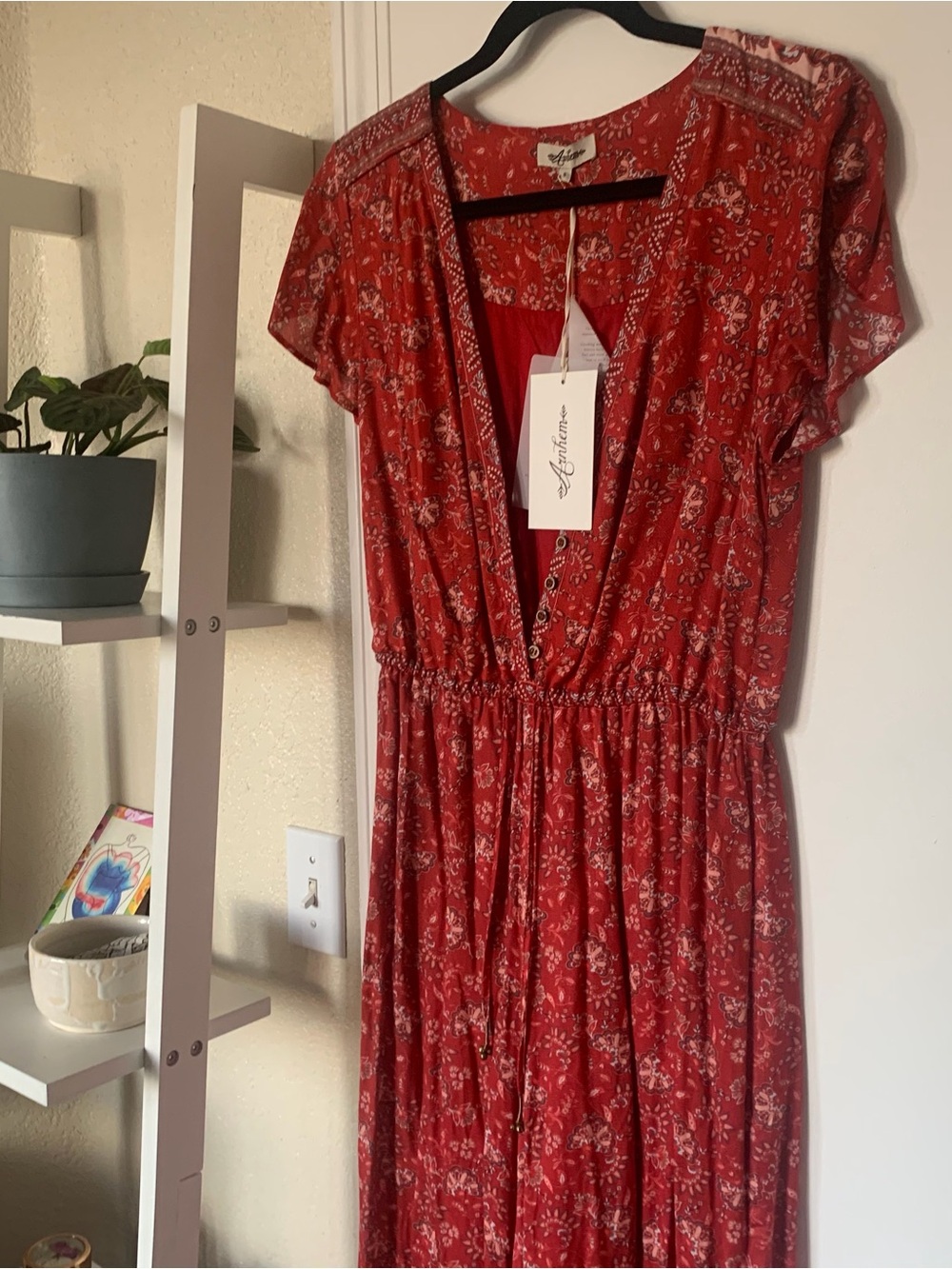 Arnhem Clothing Amelie flowy jumpsuit / size S / red floral cassis print / NWT